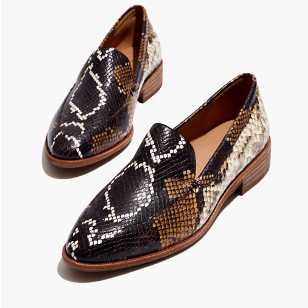 EUC Madewell Frances Loafers Embossed Snake 8M